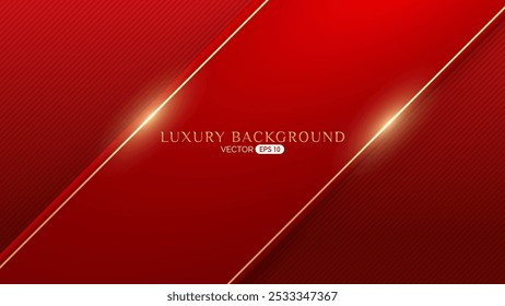 A luxurious red background featuring diagonal stripes and golden accents. The design conveys elegance and sophistication, suitable for high-end branding or invitations.