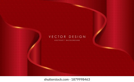 Luxurious Red background with overlap layer. Abstract metal red curve shape design modern background. Abstract metallic Red frame layout modern technology design template. Vector illustration EPS 10.