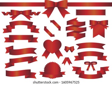 Luxurious red ribbon material set