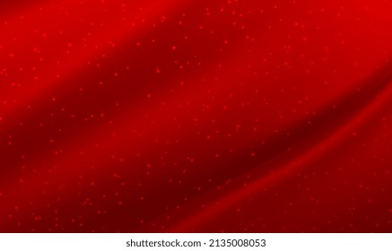 Lujoso fondo de seda roja con brillo dorado y brillo. Resumen de los antecedentes de lujo. Tejido de seda envuelto. Textura de tela. Decoración de afiches o banners. Ilustración del vector EPS10.