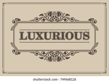 Luxurious retro calligraphic border, Vector illustration