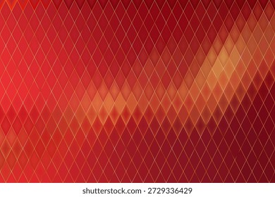 Luxurious rhombus pattern. Diamond mosaic bg. Royal luxury podium and warm spotlight for passion product mockup. Realistic vector background illustration, EPS 10
