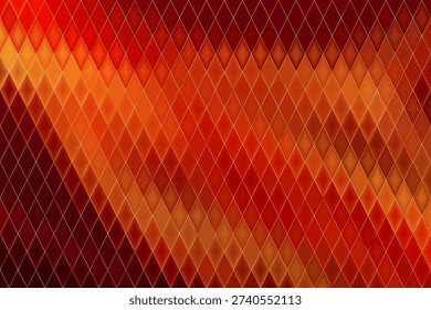 Luxurious rhombus pattern. Diamond mosaic bg. Royal luxury podium and warm spotlight for passion product mockup. Realistic vector background illustration, EPS 10