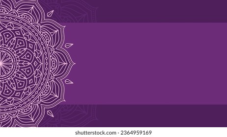 Lujoso y rico morado Lotus Mandala Simple Blank Vector Fondo

