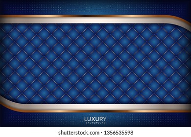 Luxurious royal blue background with a combination of golden lines in 3D style. Graphic design element. Elegant decoration. EPS 10 - Vector