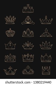 Colección vectorial de diseños lujosos de la corona real