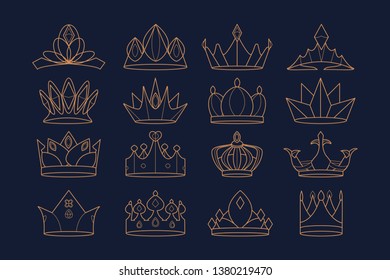 Luxurious royal crown designs vector collection