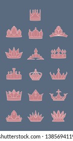 Luxurious royal crown designs vector collection