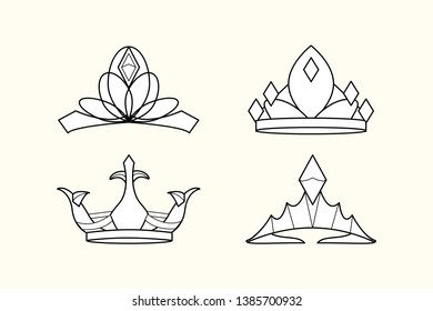 Luxurious royal crown designs vector collection