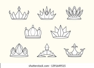 Luxurious royal crown designs vector collection