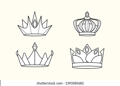 Luxurious royal crown designs vector collection