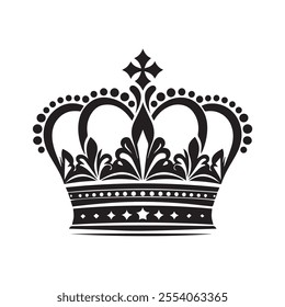 Luxurious And Royal Crown Silhouette Vector 