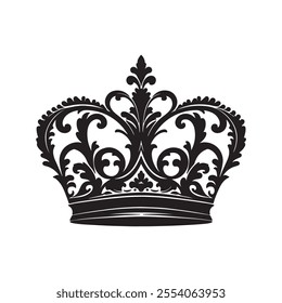 Luxurious And Royal Crown Silhouette Vector 