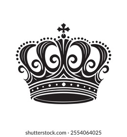 Luxurious And Royal Crown Silhouette Vector 