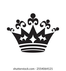 Luxurious And Royal Crown Silhouette Vector 