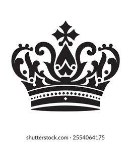 Luxurious And Royal Crown Silhouette Vector 