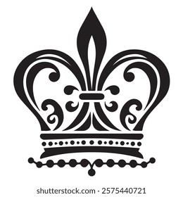 Luxurious And Royal Crown Silhouette Vector 