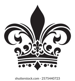 Luxurious And Royal Crown Silhouette Vector 