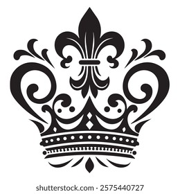 Luxurious And Royal Crown Silhouette Vector 