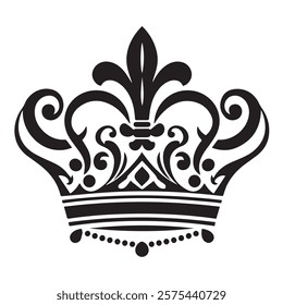 Luxurious And Royal Crown Silhouette Vector 