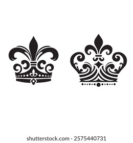 Luxurious And Royal Crown Silhouette Vector 