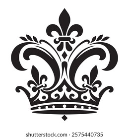 Luxurious And Royal Crown Silhouette Vector 