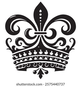 Luxurious And Royal Crown Silhouette Vector 