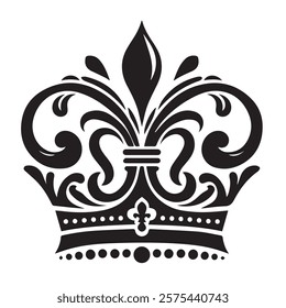 Luxurious And Royal Crown Silhouette Vector 