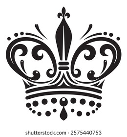 Luxurious And Royal Crown Silhouette Vector 