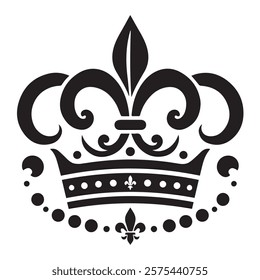 Luxurious And Royal Crown Silhouette Vector 