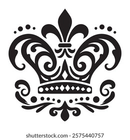 Luxurious And Royal Crown Silhouette Vector 