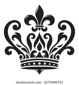 Luxurious And Royal Crown Silhouette Vector 