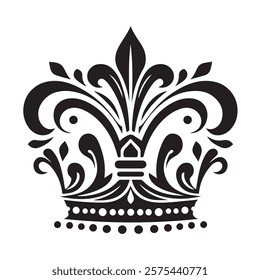 Luxurious And Royal Crown Silhouette Vector 