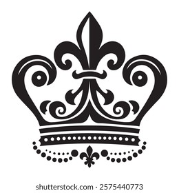 Luxurious And Royal Crown Silhouette Vector 