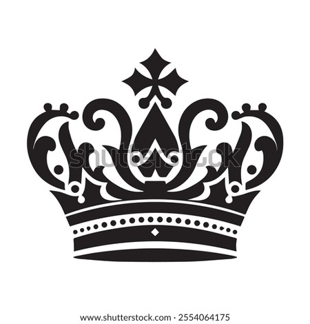 Luxurious And Royal Crown Silhouette Vector 