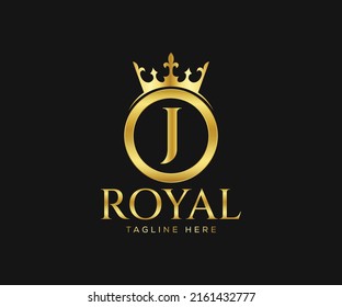 Luxurious Royal Logo Design. Letter J Logo Design Template.