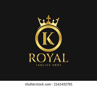 Luxurious Royal Logo Design. Letter K Logo Design Template.