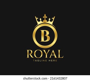 Luxurious Royal Logo Design. Letter B Logo Design Template.