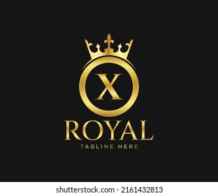 Luxurious Royal Logo Design. Letter X Logo Design Template.