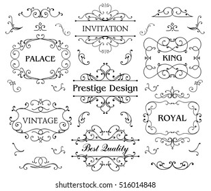 Luxurious Royal Logo Vector Design Template Suitable For Businesses and Product Names, Luxury industry like hotel, wedding, restaurant and real estate. Swirl badges, frames