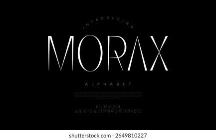 Luxurious sans serif with high contrast strokes, ideal for fashion branding, editorial layouts, and logo design