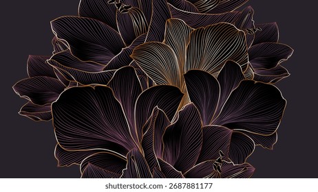 Lujoso patrón floral sin fisuras con flores de amaryllis dibujadas a mano. Patrón Abstractas para tela, Fondo de pantalla, diseño de interiores, invitaciones.