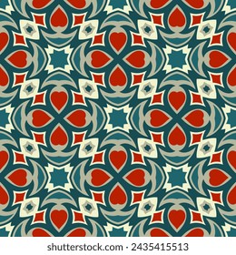 Luxurious seamless pattern. Art forms are grouped and arranged in a specific order. Vector image for print, textile, packaging, interior design and your other projects.