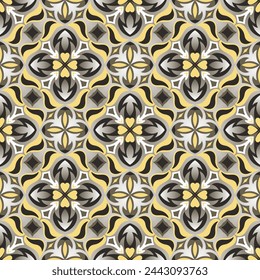 Luxurious seamless pattern. Art forms are grouped and arranged in a specific order. Vector image for print, textile, packaging, interior design and your other projects.