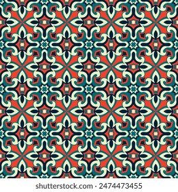 Luxurious seamless pattern. Art forms are grouped and arranged in a specific order. Vector image for print, textile, packaging, interior design and your other projects.