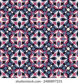 Luxurious seamless pattern. Art forms are grouped and arranged in a specific order. Vector image for print, textile, packaging, interior design and your other projects.