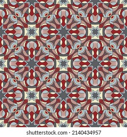 Luxurious seamless pattern. Overlapping art forms, stripes, polygons, segments are grouped and arranged in a certain order. Vector. 