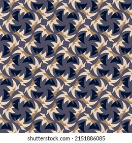 Luxurious seamless pattern. Overlapping art forms, stripes, polygons, segments are grouped and arranged in a certain order. Vector. 