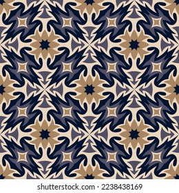 Luxurious seamless pattern. Overlapping art forms, stripes, polygons, segments are grouped and arranged in a certain order. Vector. 