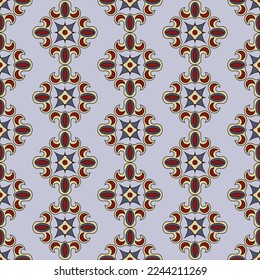 Luxurious seamless pattern. Overlapping art forms, stripes, polygons, segments are grouped and arranged in a certain order. Vector. 